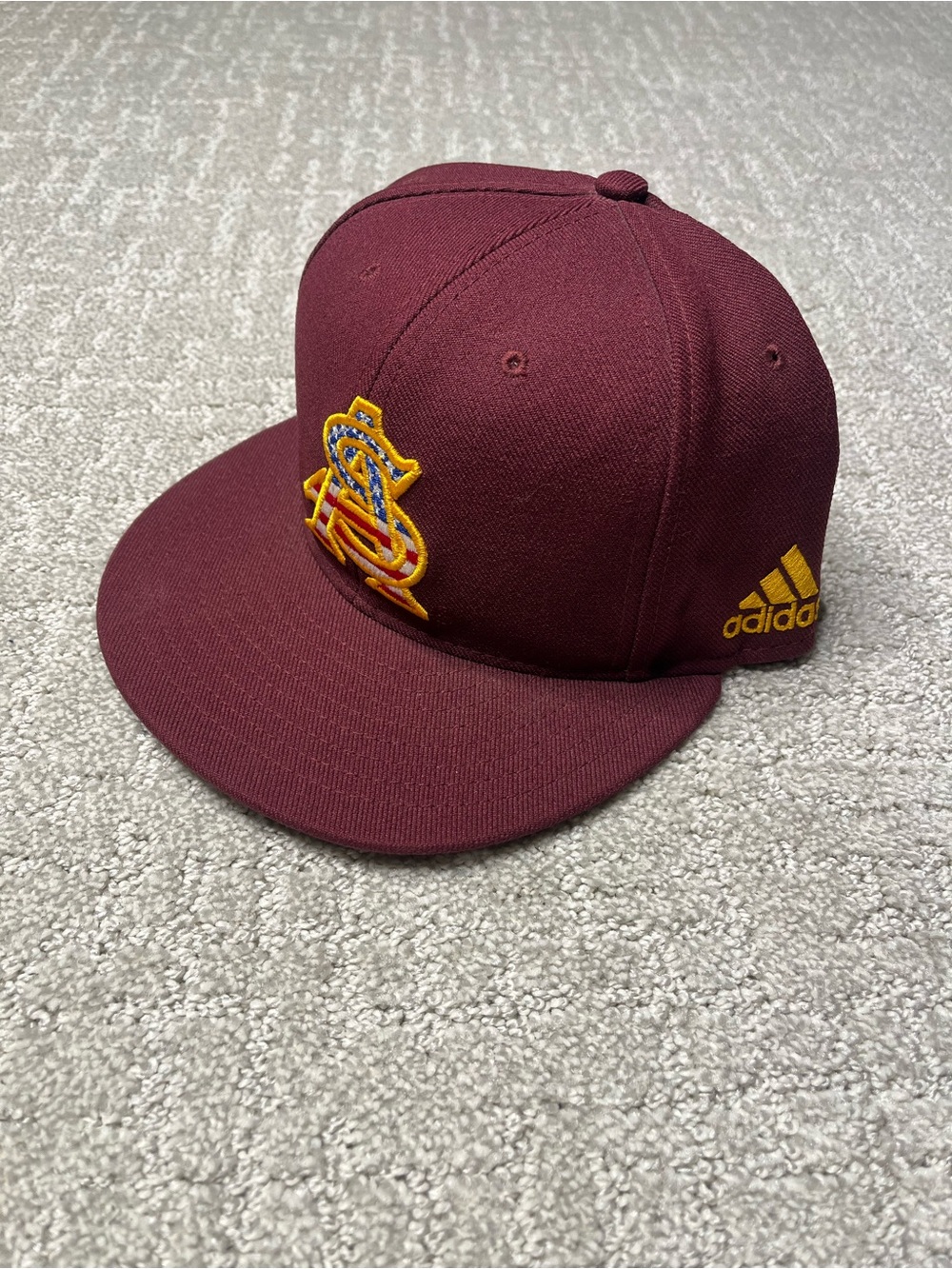 Adidas NCAA Arizona State Sun Devils USA Baseball Fitted Red Hat Cap Mens 7 1/4